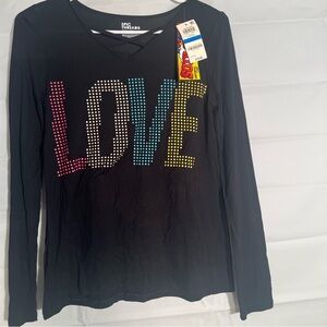 Dark Black Long Sleeve Shirt $18.00 Price Tag